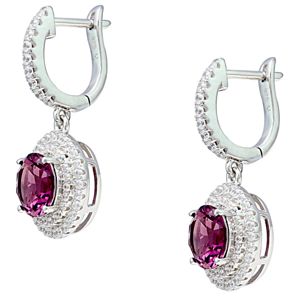 Double Oval Cluster CZ Earrings IJ15CSSER027