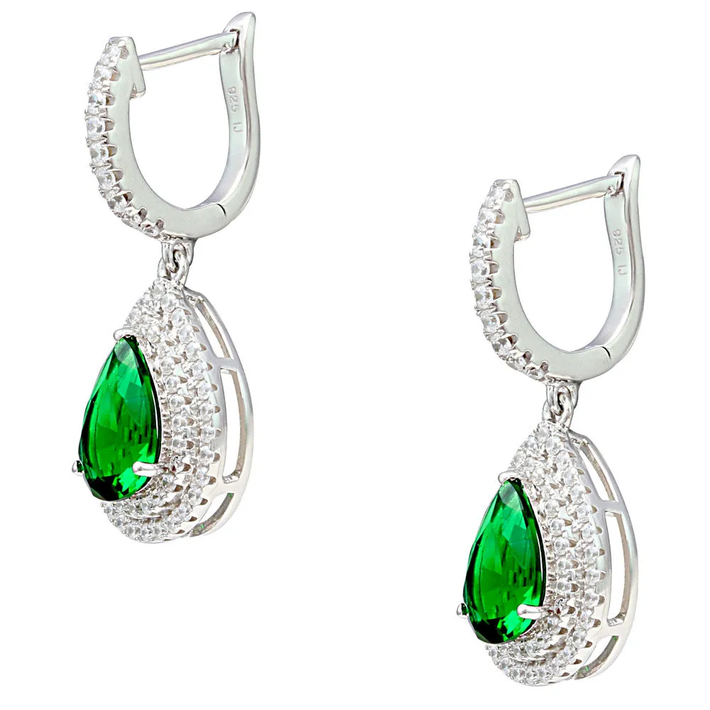 Double Pear Cluster CZ Earrings IJ15CSSER030