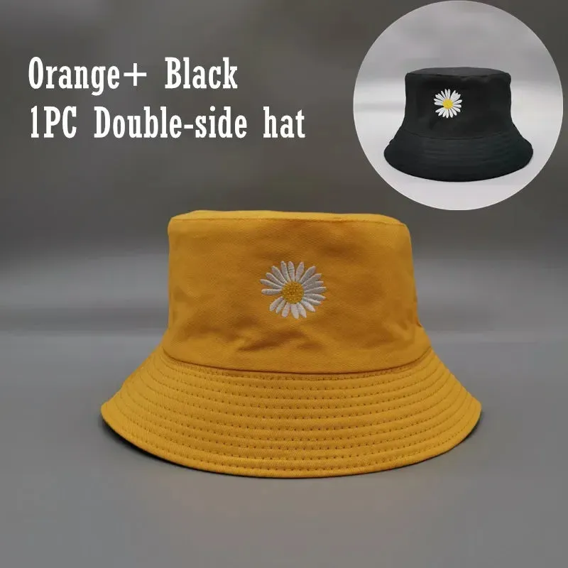 Double-sided Wearing Cap Solid Color Bucket Hat Unisex Sun Hat Reversible Fisherman Hat