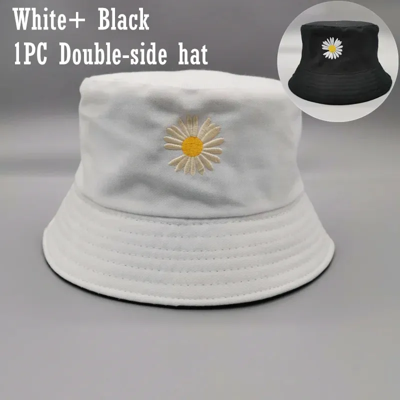 Double-sided Wearing Cap Solid Color Bucket Hat Unisex Sun Hat Reversible Fisherman Hat