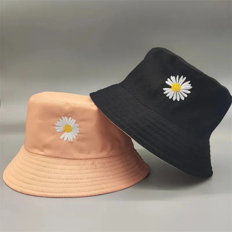 Double-sided Wearing Cap Solid Color Bucket Hat Unisex Sun Hat Reversible Fisherman Hat