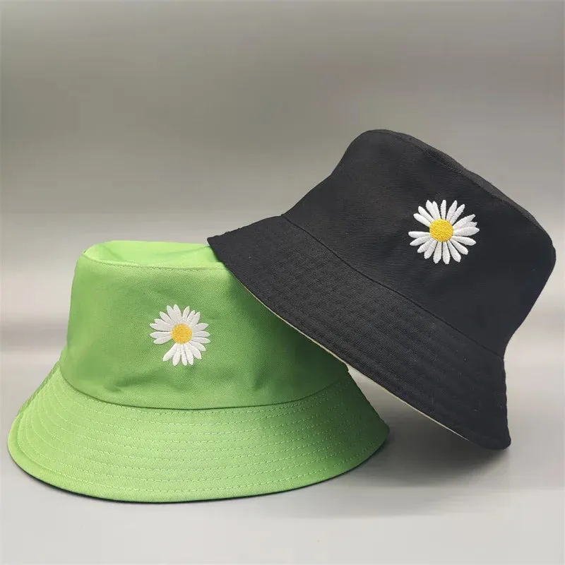 Double-sided Wearing Cap Solid Color Bucket Hat Unisex Sun Hat Reversible Fisherman Hat