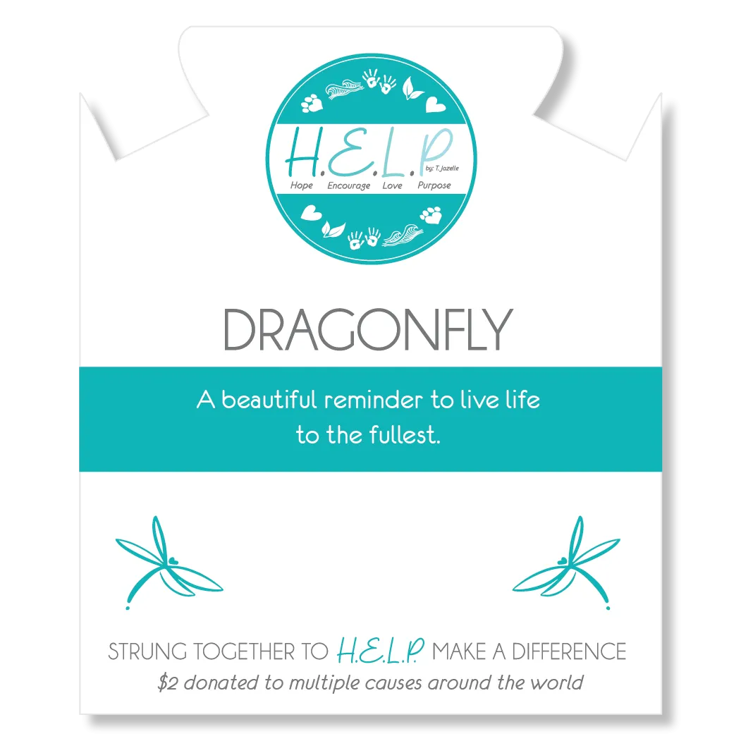 Dragonfly Charm with Blue Opal Jade Charity Bracelet