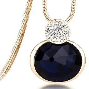 Dress Me Up Long Necklace Sapphire Embellished With SWAROVSKI Crystals