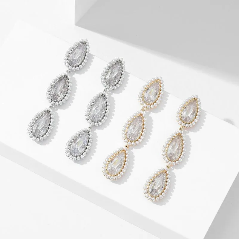 Drop Cubic Zircionia Dangle Earring for Girls,Pearls Dangler Jewelry for Women,Promt Accessories Jewelry LYX244