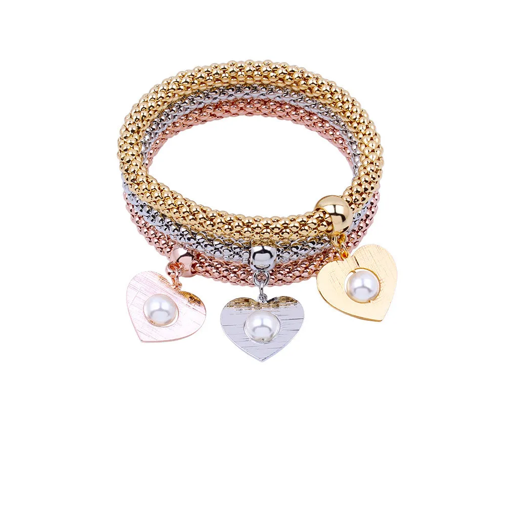 Elastic Bracelet European And American Heart Pendant Bracelet Fashion Bracelet