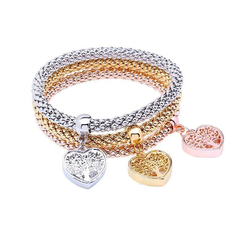 Elastic Bracelet European And American Heart Pendant Bracelet Fashion Bracelet