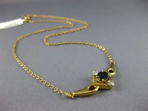 ESTATE .92CT DIAMOND & AAA SAPPHIRE 18KT YELLOW GOLD 3D INFINITY NECKLACE #23693