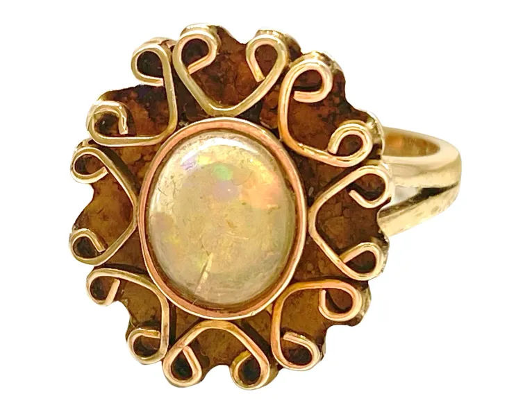 Estate Opal Filigree Ring