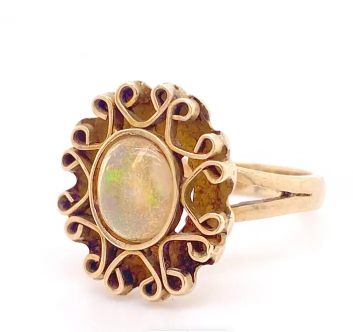 Estate Opal Filigree Ring