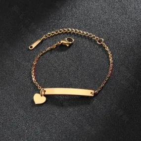 European And American Creative Children's Curved Brand Bracelet Engraving Stainless Steel Bracelet
