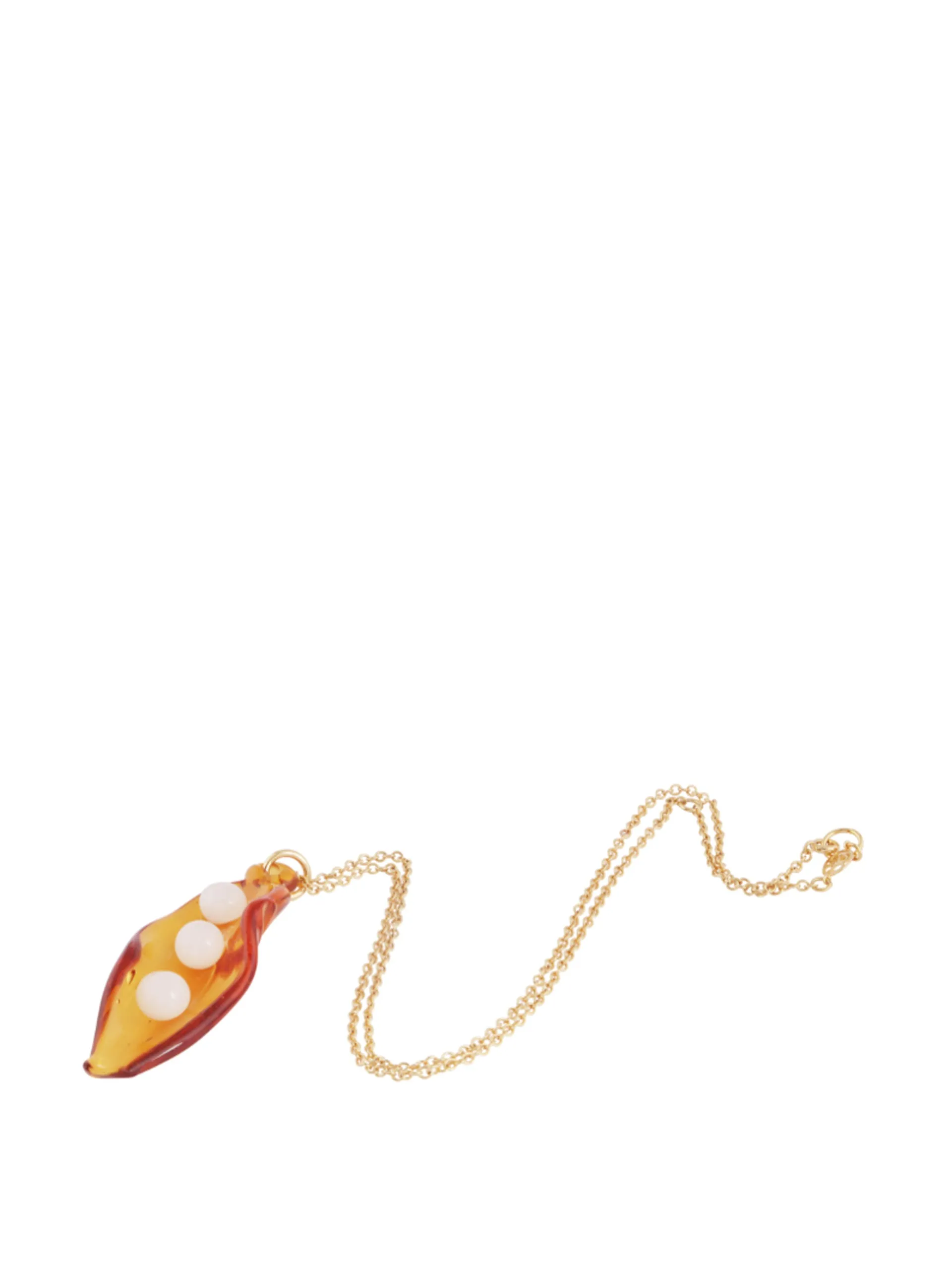 Extra large amber Pea Pod necklace