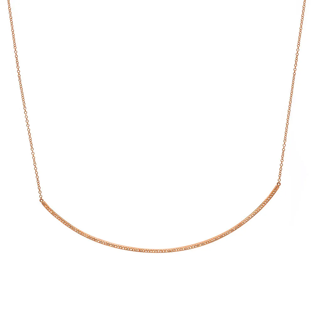 Extra Long Diamond Bar Necklace