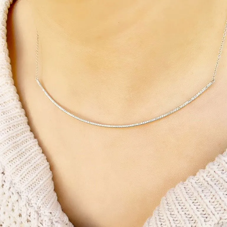 Extra Long Diamond Bar Necklace