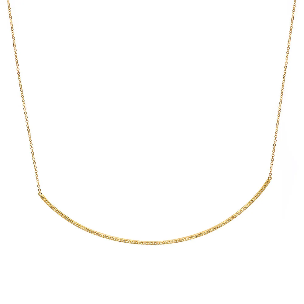 Extra Long Diamond Bar Necklace