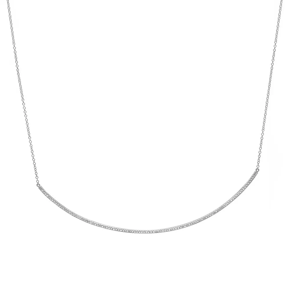 Extra Long Diamond Bar Necklace