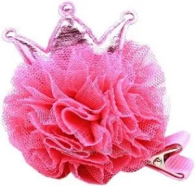 Fabulous Princess Puff Clip-on Hair Barrette-Bright Pink