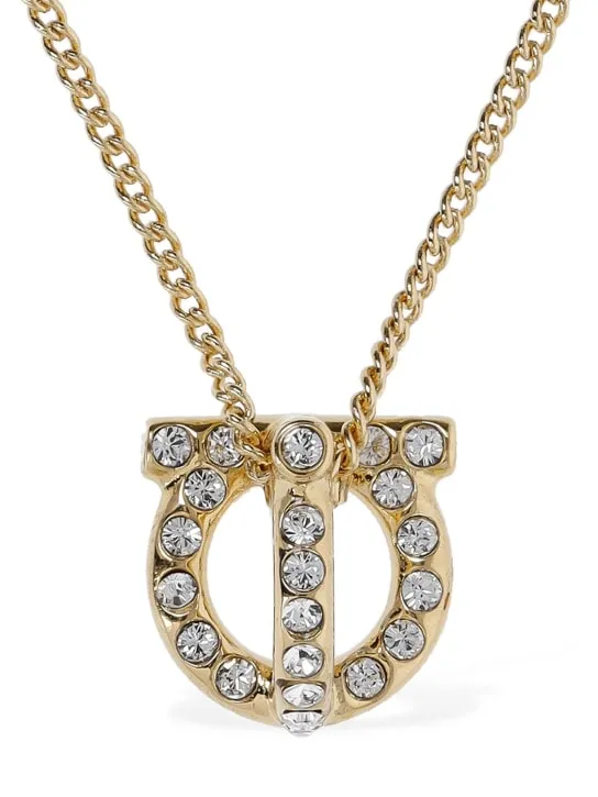 Ferragamo   Gancio 3D crystal charm necklace 