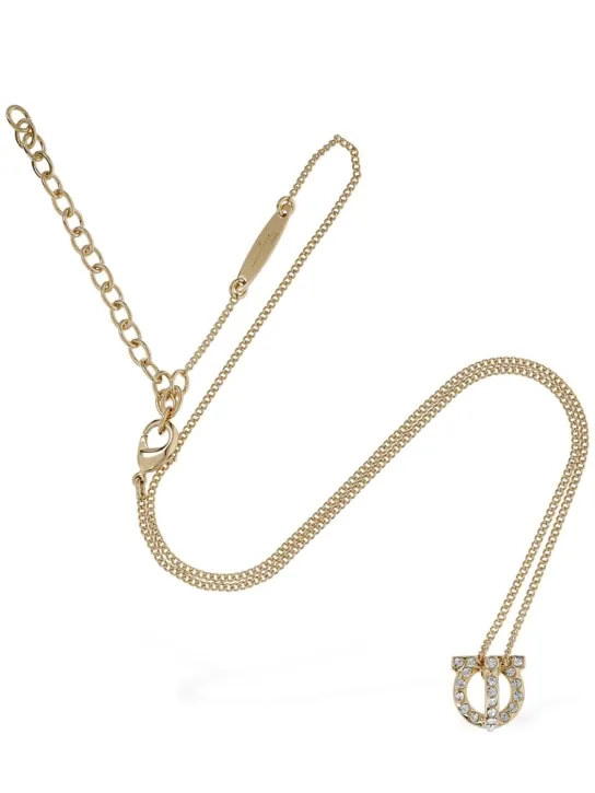 Ferragamo   Gancio 3D crystal charm necklace 