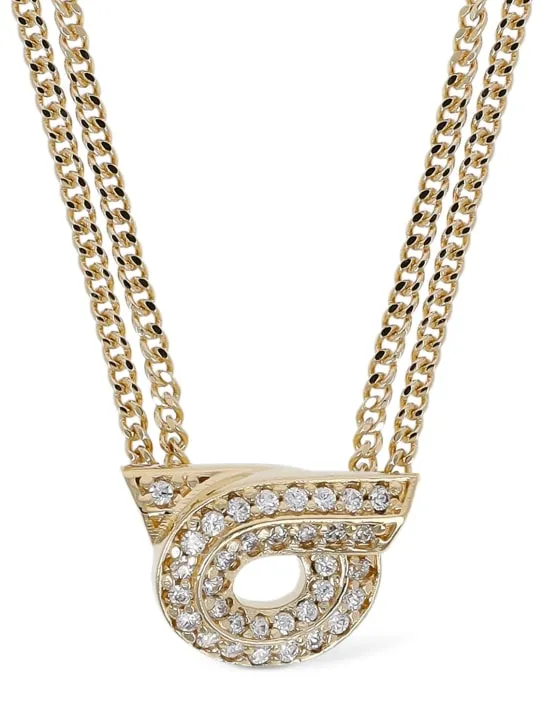 Ferragamo   Ganstrass crystal long necklace 