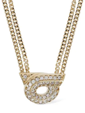 Ferragamo   Ganstrass crystal long necklace 