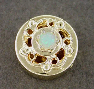 Filigree Slide Set with Opal in 14 Karat Gold