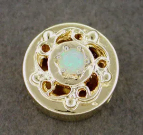 Filigree Slide Set with Opal in 14 Karat Gold
