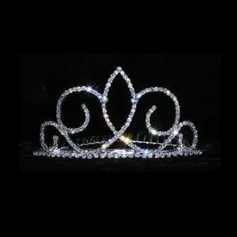 Fleur de Swirl Mini Tiara Comb