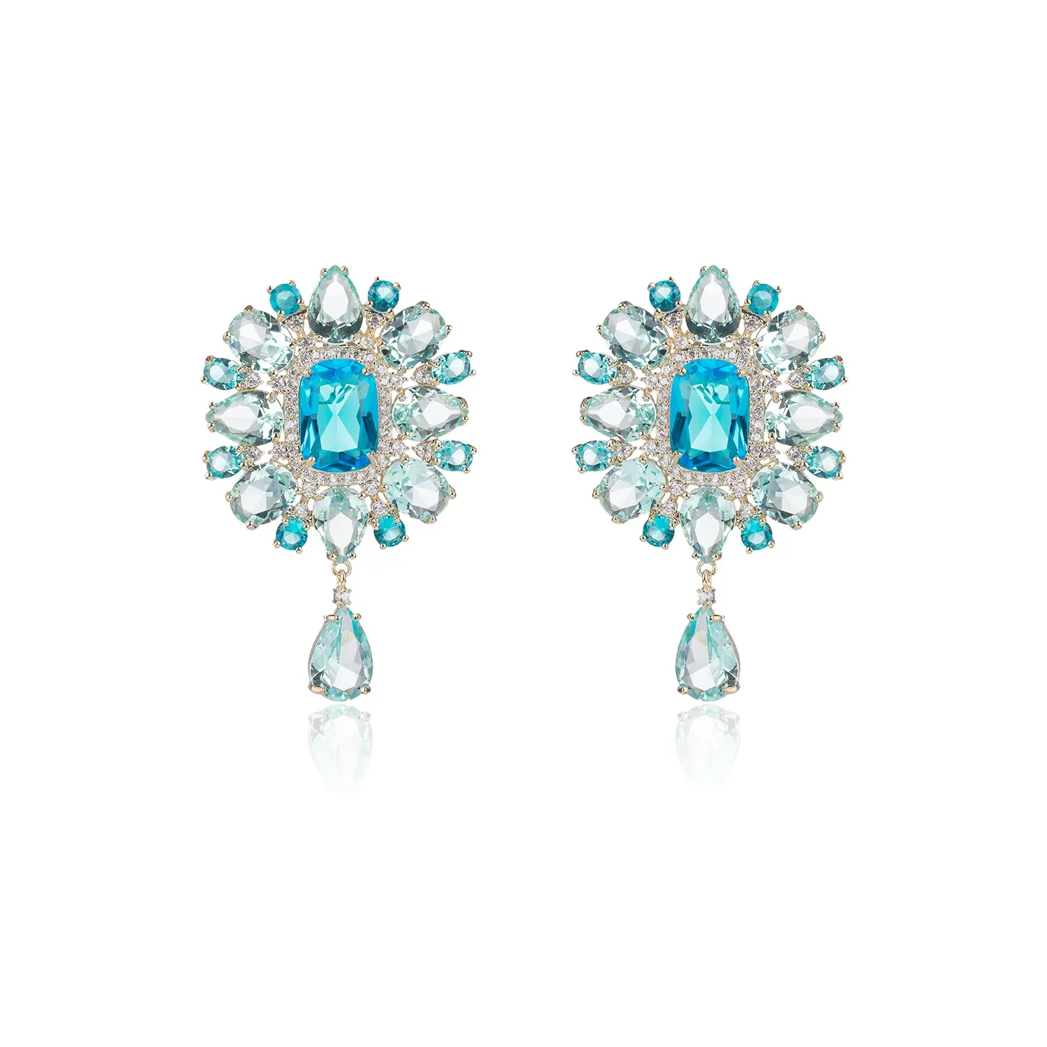 Flower Cubic Zircon Dangle Wedding Earring, Women Girl Accessories Jewelry CE11686