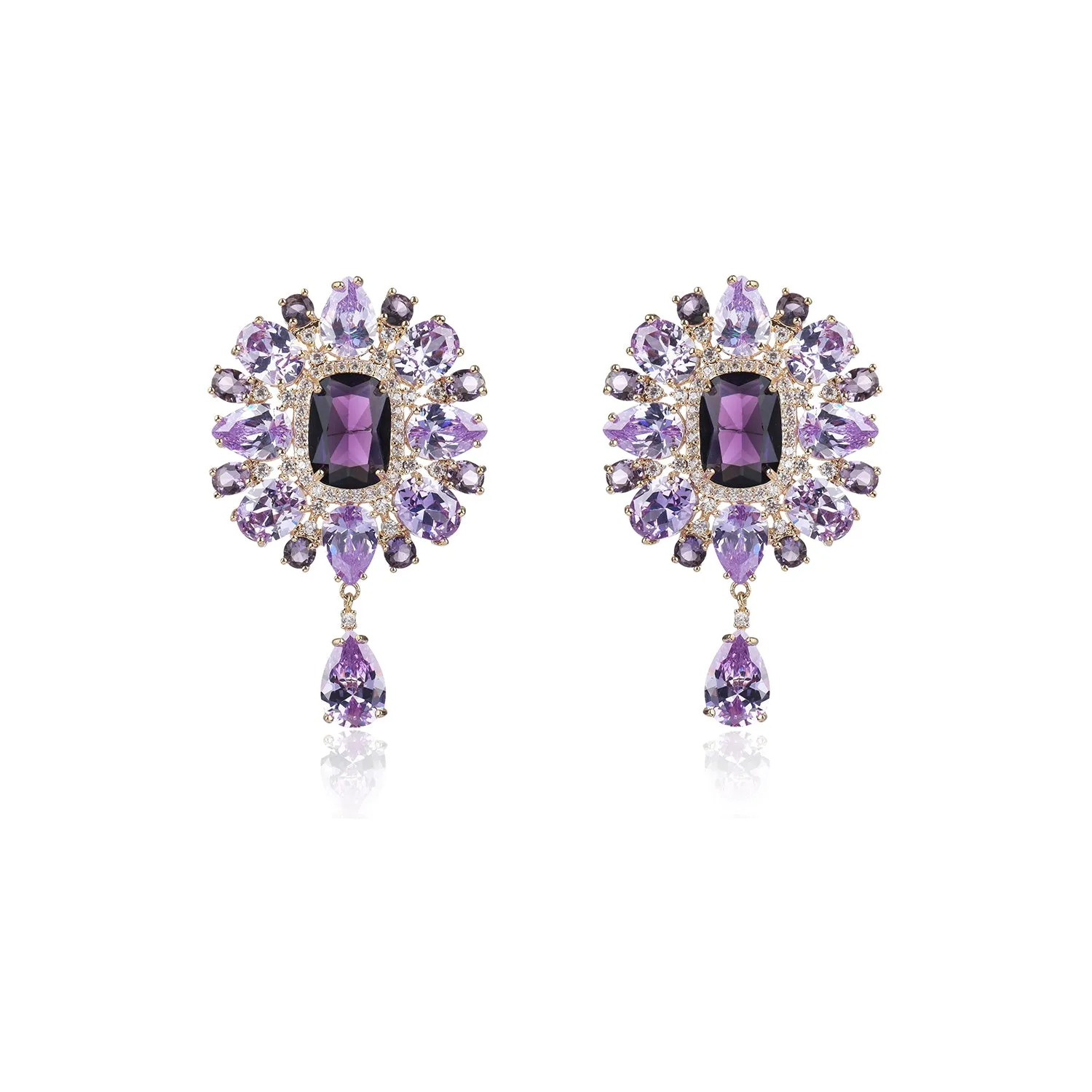 Flower Cubic Zircon Dangle Wedding Earring, Women Girl Accessories Jewelry CE11686