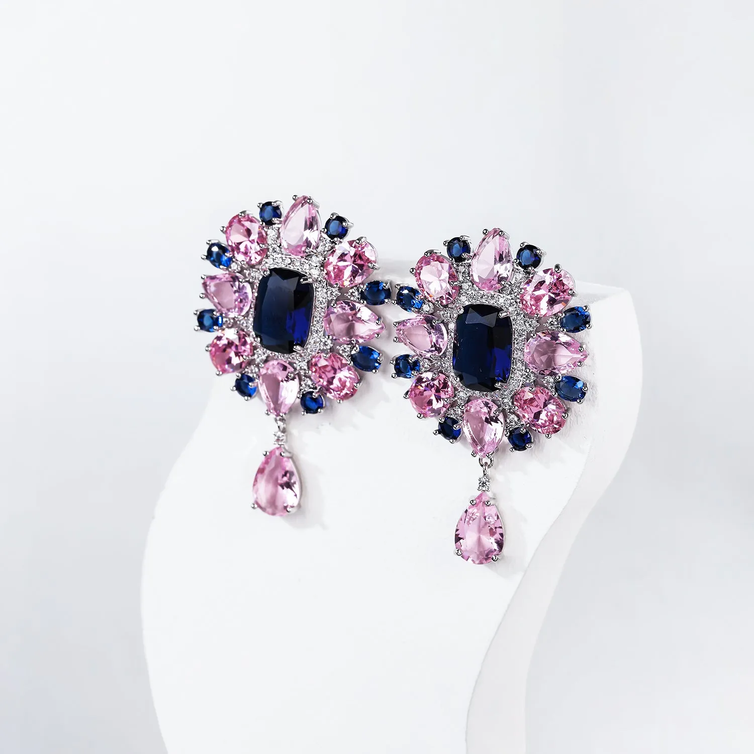 Flower Cubic Zircon Dangle Wedding Earring, Women Girl Accessories Jewelry CE11686