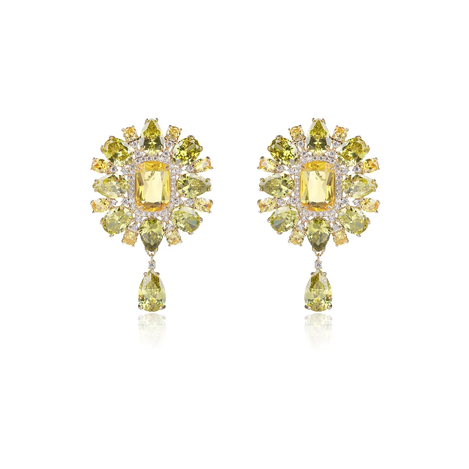 Flower Cubic Zircon Dangle Wedding Earring, Women Girl Accessories Jewelry CE11686