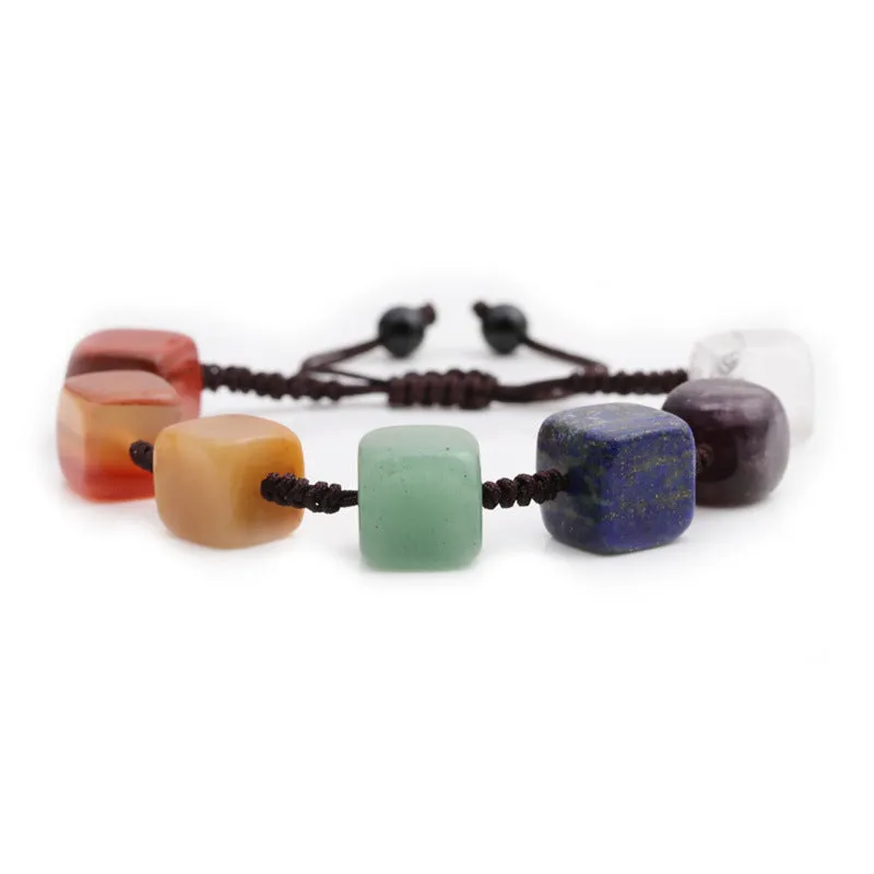 Foreign Trade Seven Chakra Square Woven Bracelet, Meditation Healing Bracelet Bracelet