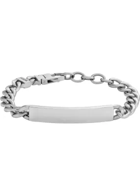 FOSSIL JEWELLERY DREW ID PLAQUE STAINLESS STEEL BRACELET JF04164040