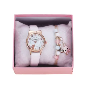 Fresh Student Style Girl Heart Animal Dial Belt Quartz Watch Rabbit Bracelet