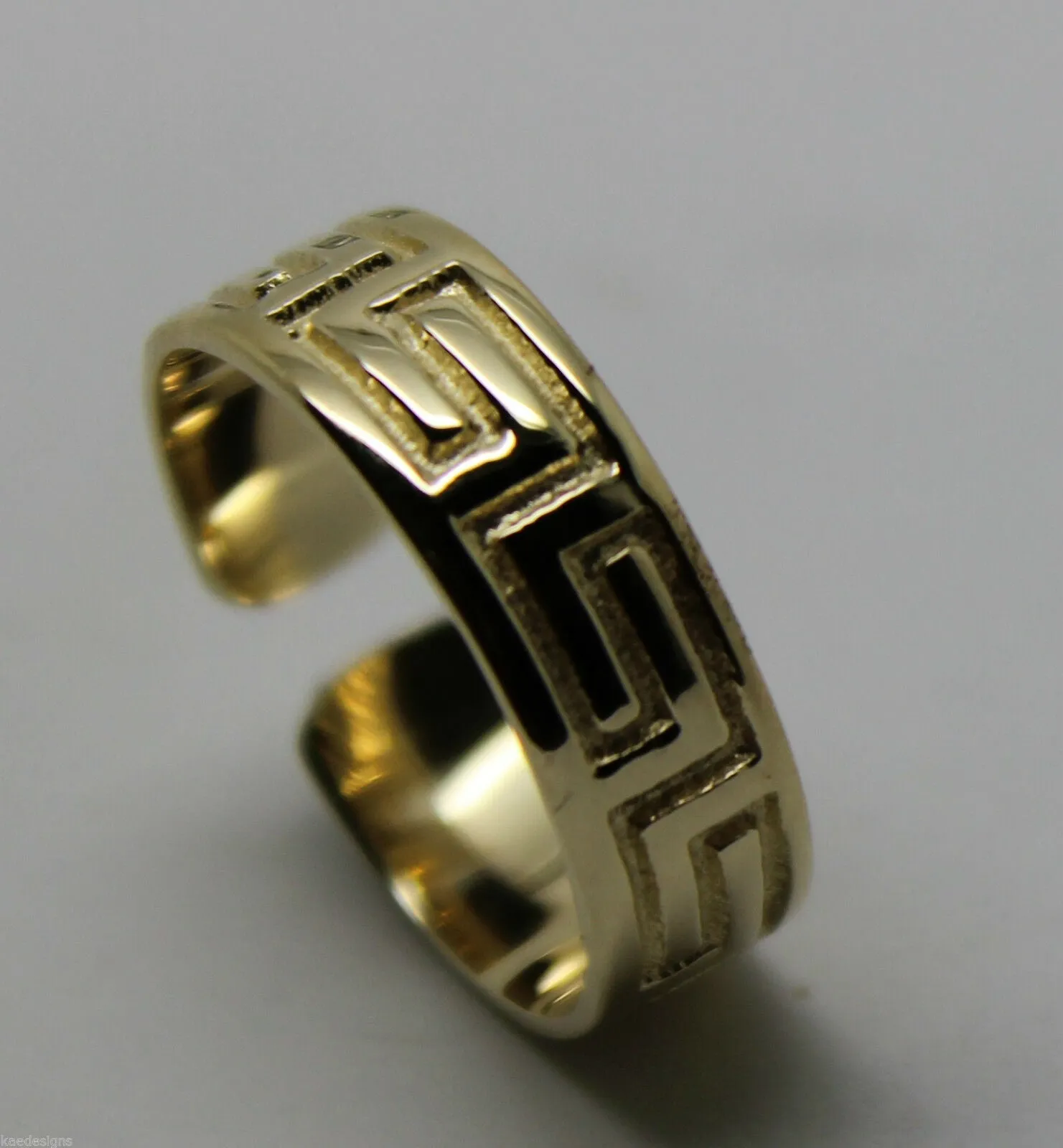 Genuine Solid 9ct Yellow or Rose or White Gold Sterling Silver Celtic Greek Key Toe Ring 275a
