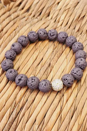 Ghana Charcoal Moon Stretch Bracelet
