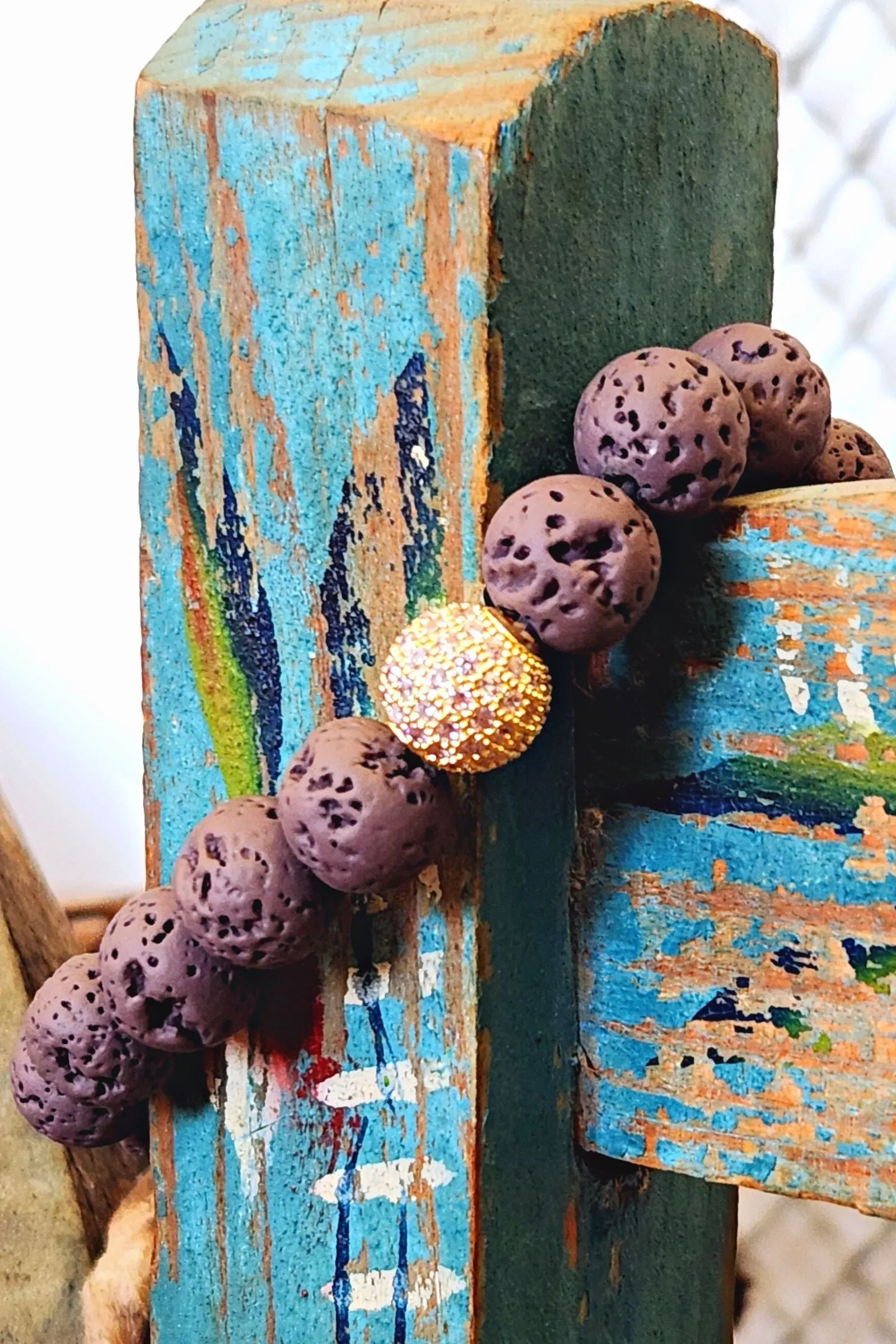Ghana Charcoal Moon Stretch Bracelet
