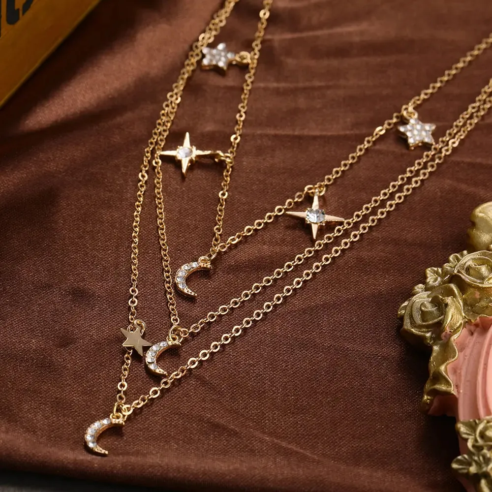 Glamorous Vintage Crystal Pendant Necklace