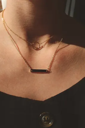 Gold Circle & Bar Layered Necklace