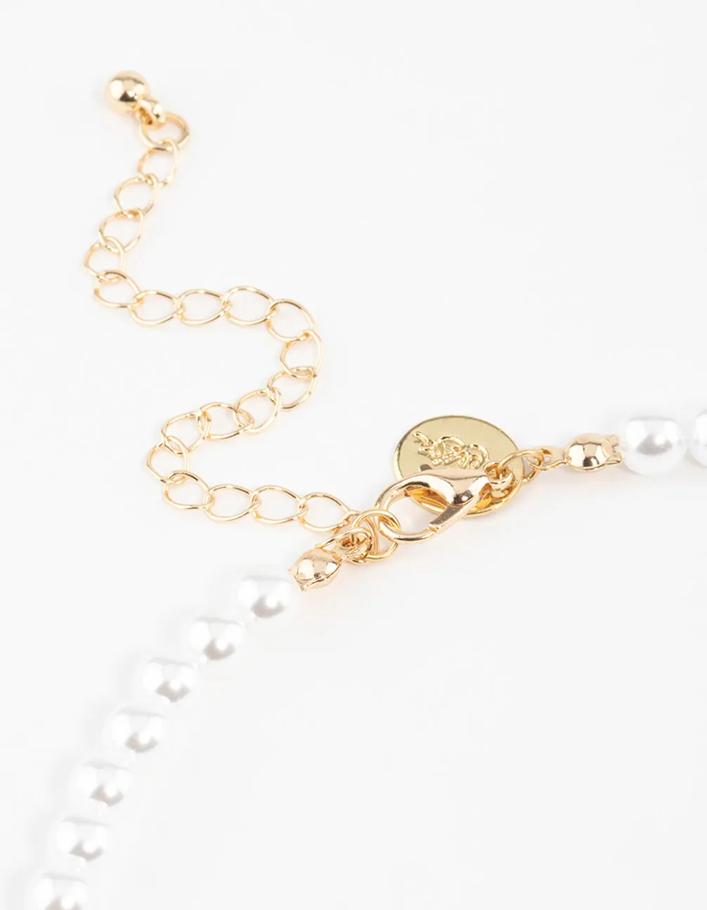 Gold Classic Pearl Stretch Bracelet & Necklace Set