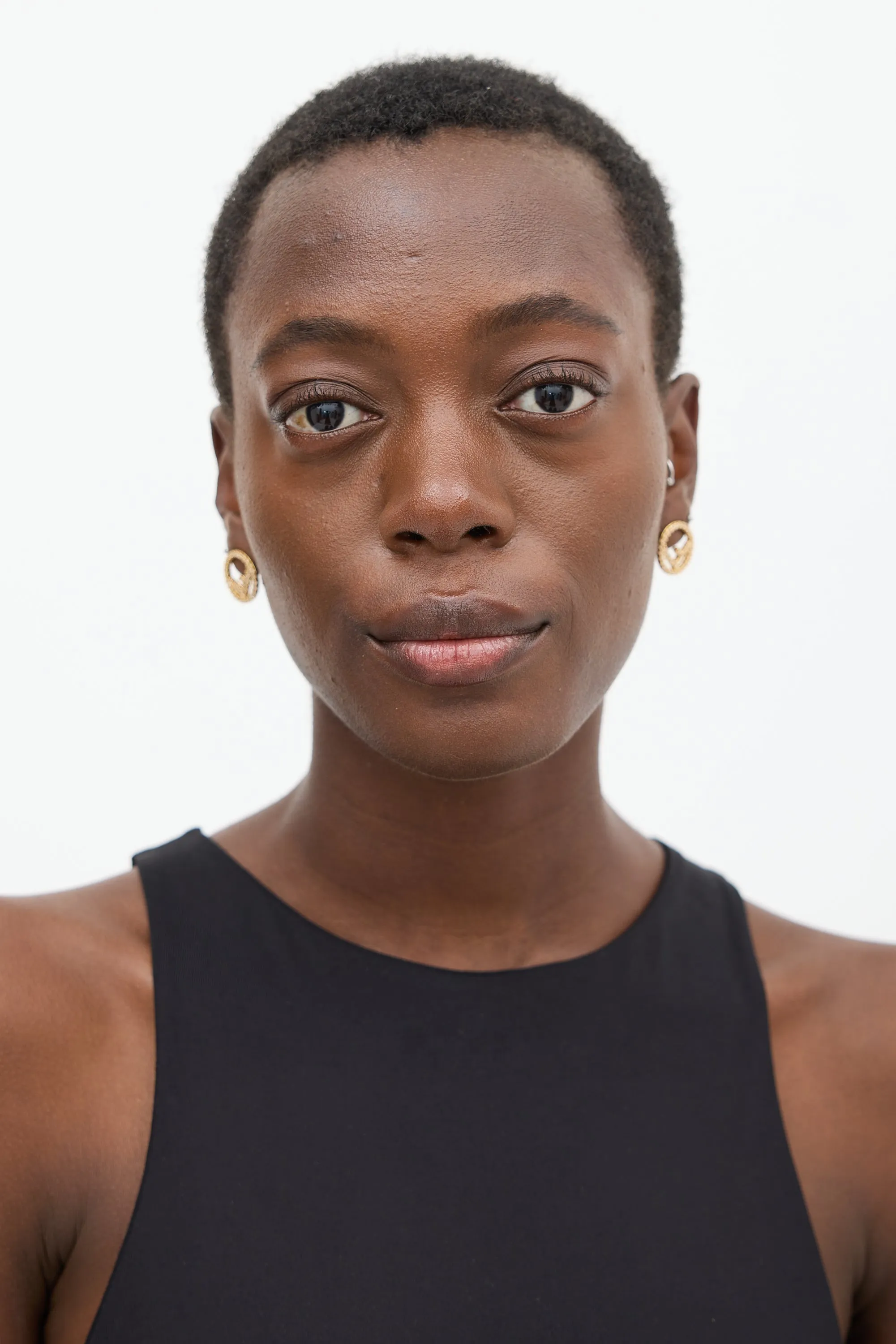 Gold F Is Fendi Crystal Earrings