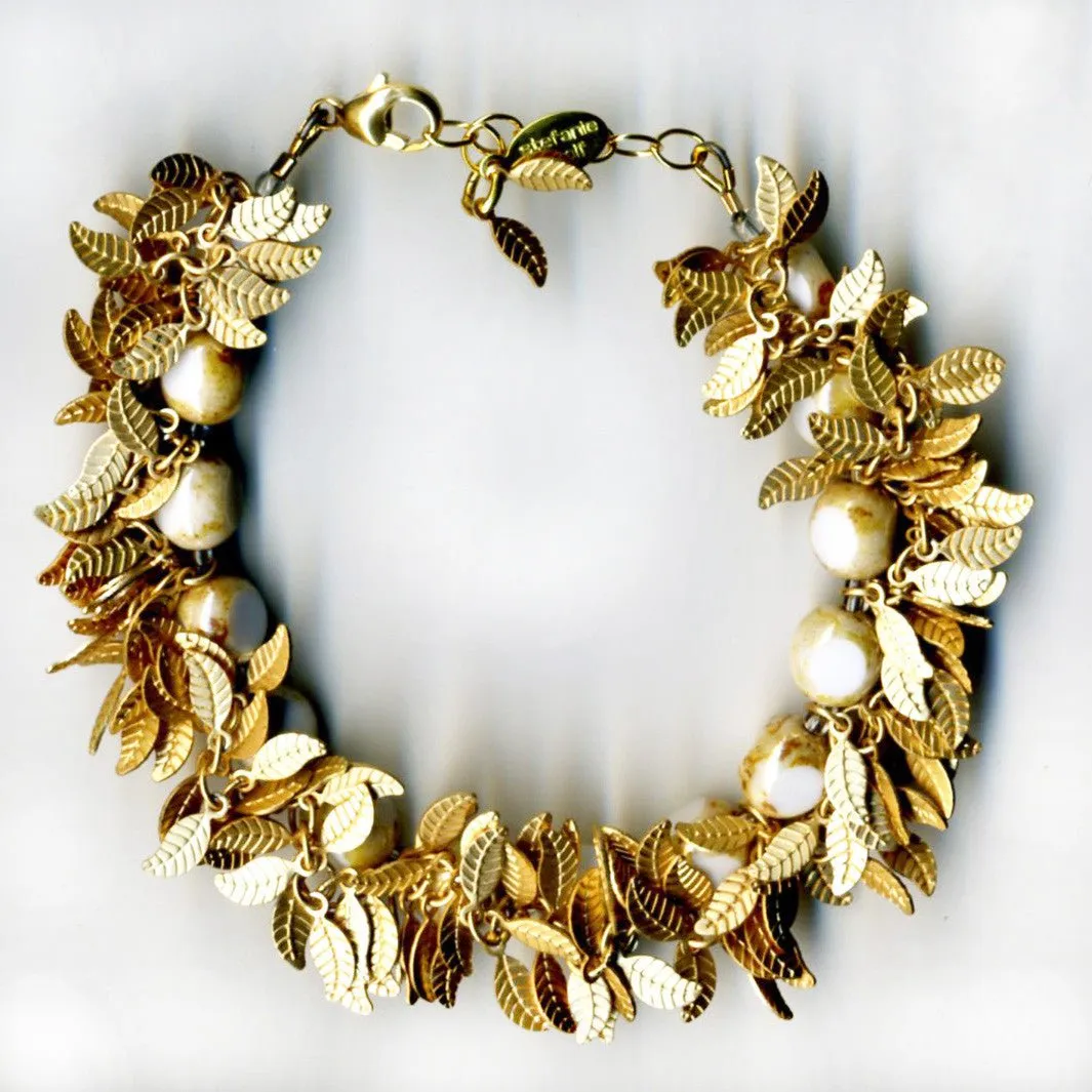 Gold Leaf Fringe Bracelet