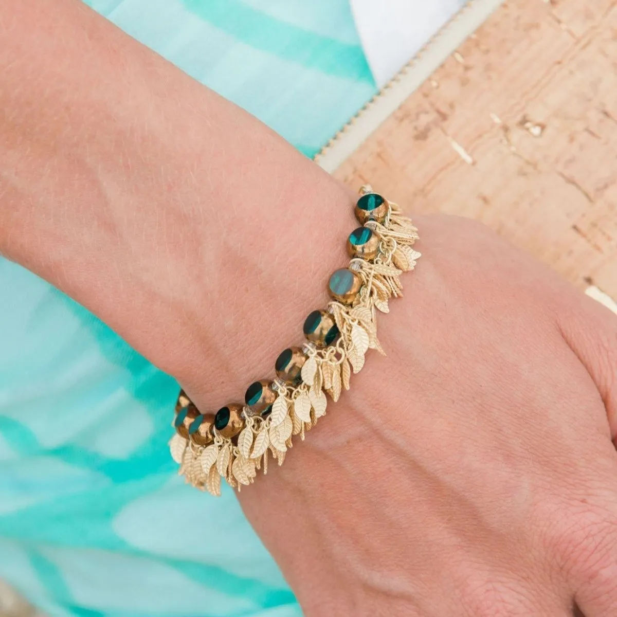 Gold Leaf Fringe Bracelet