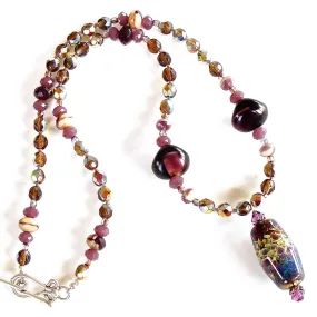 Gustav: 19" Purple Pendant Necklace
