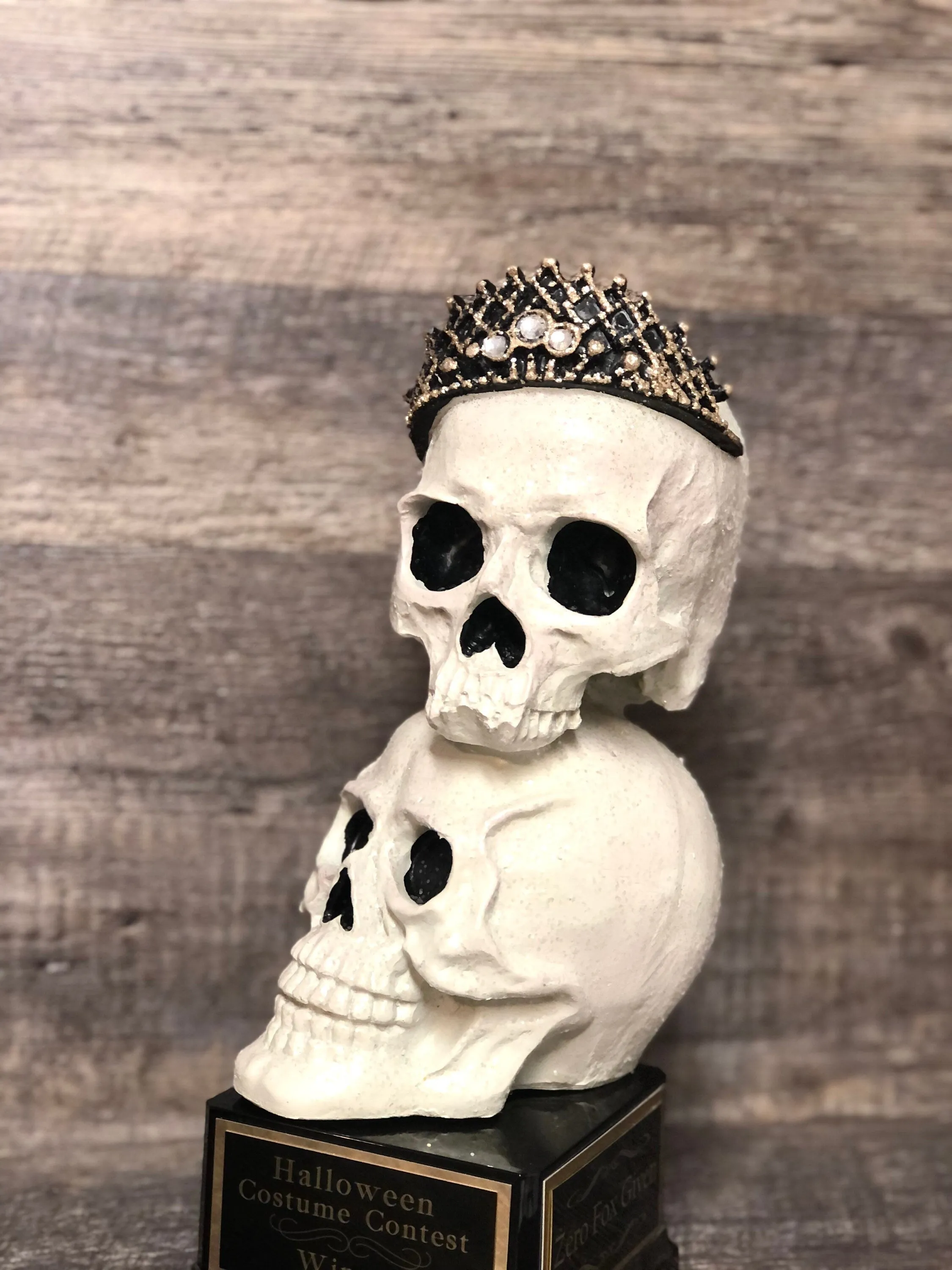 Halloween Trophy Skull Skeleton Tiara Glitter Best Couple Costume Winner Pumpkin Carving Contest Pumpkin Trophy Halloween Princess Decor