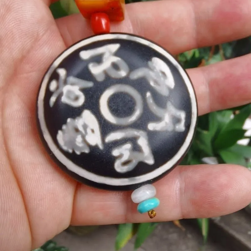 Hand Woven Beaded Stone Mantra Necklace for Women