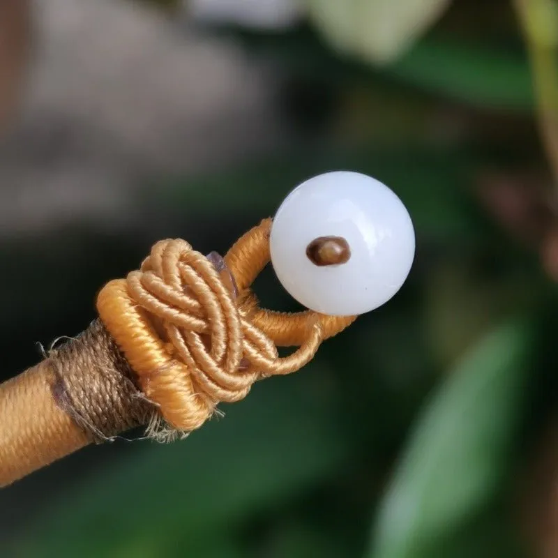 Hand Woven Beaded Stone Mantra Necklace for Women