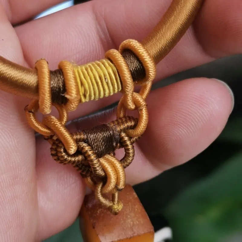 Hand Woven Beaded Stone Mantra Necklace for Women