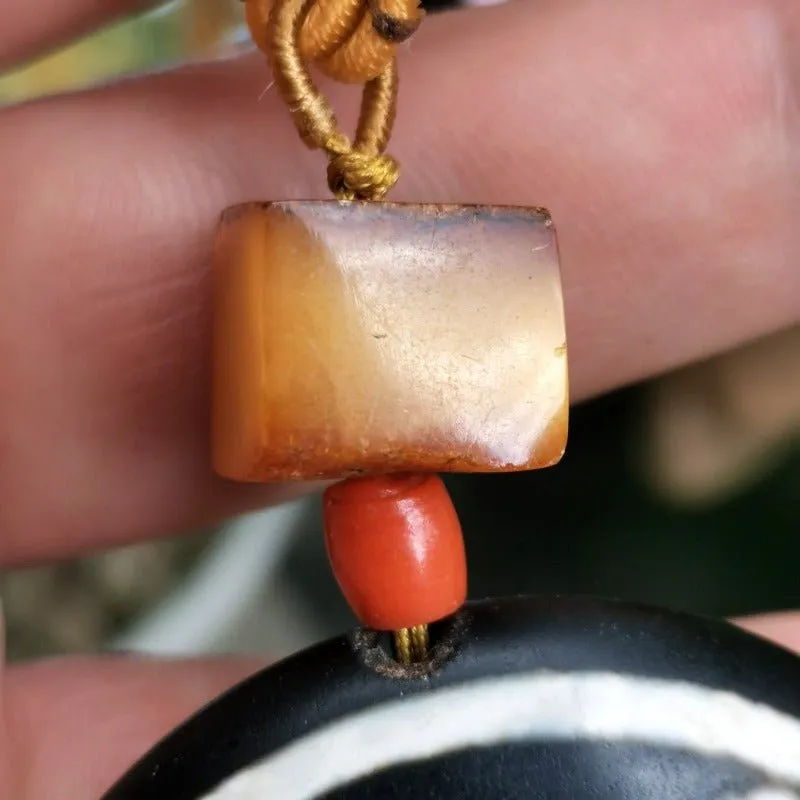 Hand Woven Beaded Stone Mantra Necklace for Women